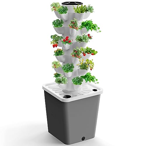 Hydroponics Growing System Indoor Garden Vertical Garden Planter,30-Plant Hydroponic Growing System,Indoor Smart Garden Kit Including 3Pcs Grow Bags,Water Level,Pouring Funnel(No Seedlings Included)