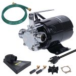 Limodot Water Transfer Pump, 115V self-priming Electric water Pump, Utility Pump With 6′ Suction Hose Kit, 1/8” Low Scution Water Removal For Rain Barrel, Pool, Hot Tub, Fish Tank, Garden, And More