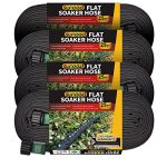 4 Pack Flat Soaker Hose 25FT for Garden Beds, Drip Soaker Hose 100 ft for Efficient & Effective Watering of Plants – Garden Soaker Hoses with Heavy Duty & Easy to Install (25ftx4)