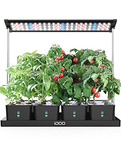 iDOO 20 Pods Indoor Herb Garden Hyrdroponics Growing System with LED Grow Light and 4 Removable Water Tank, Free Timing Setting, 27" Adjustable Height