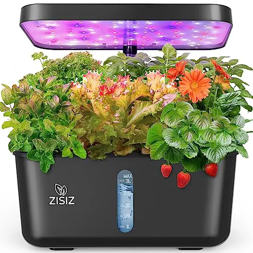 Hydroponics Growing System – 8Pods Indoor Herb Garden with Automatic Timer, Quiet Smart Pump, Germination Kit with LED Grow Light, Height Adjustable, Perfect Gift for Family
