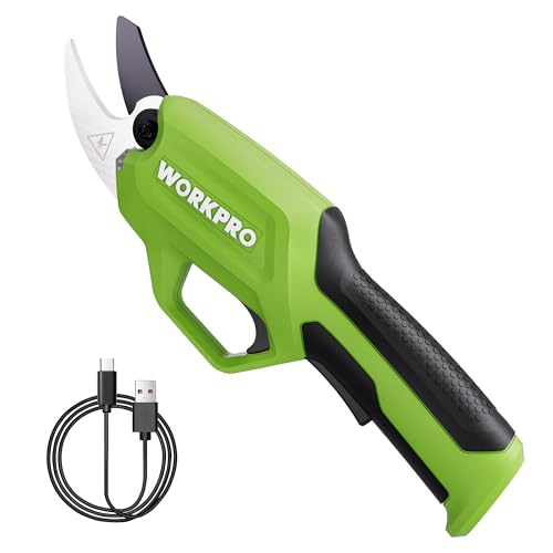 WORKPRO 7.2V Electric Pruning Shears, Battery Powered Pruning Shears, Cordless Tree Pruner, 0.8 Inch Cutting Diameter, Branch Cutter Gardening Scissors with Rechargeable Battery