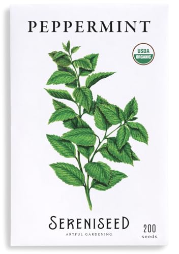Sereniseed Certified Organic Peppermint Seeds – Non GMO, Heirloom – Seed Starting Video – Seeds for Indoor and Outdoor Planting (Mentha piperita)