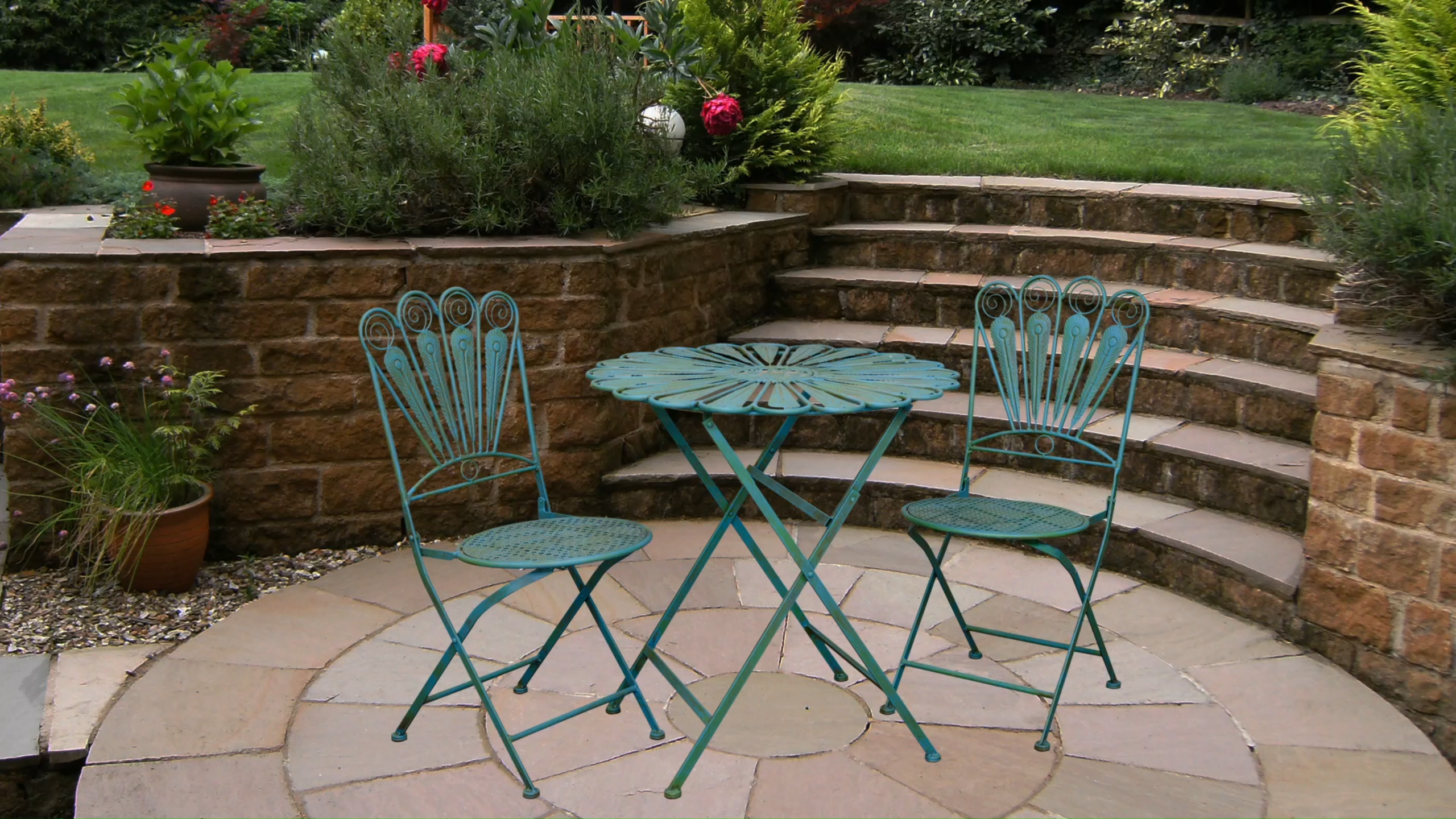 This $180 bistro set is the chicest small backyard accessory