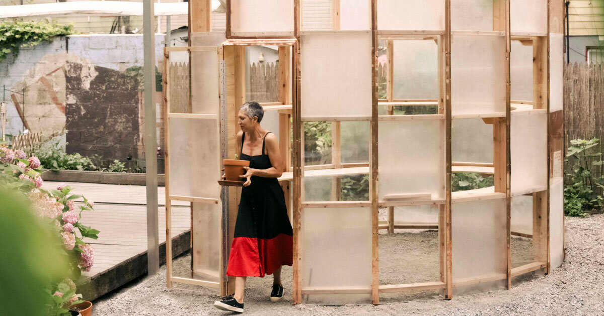 ellipsoidal greenhouse by SAW.Earth brings sunlight to brooklyn garden