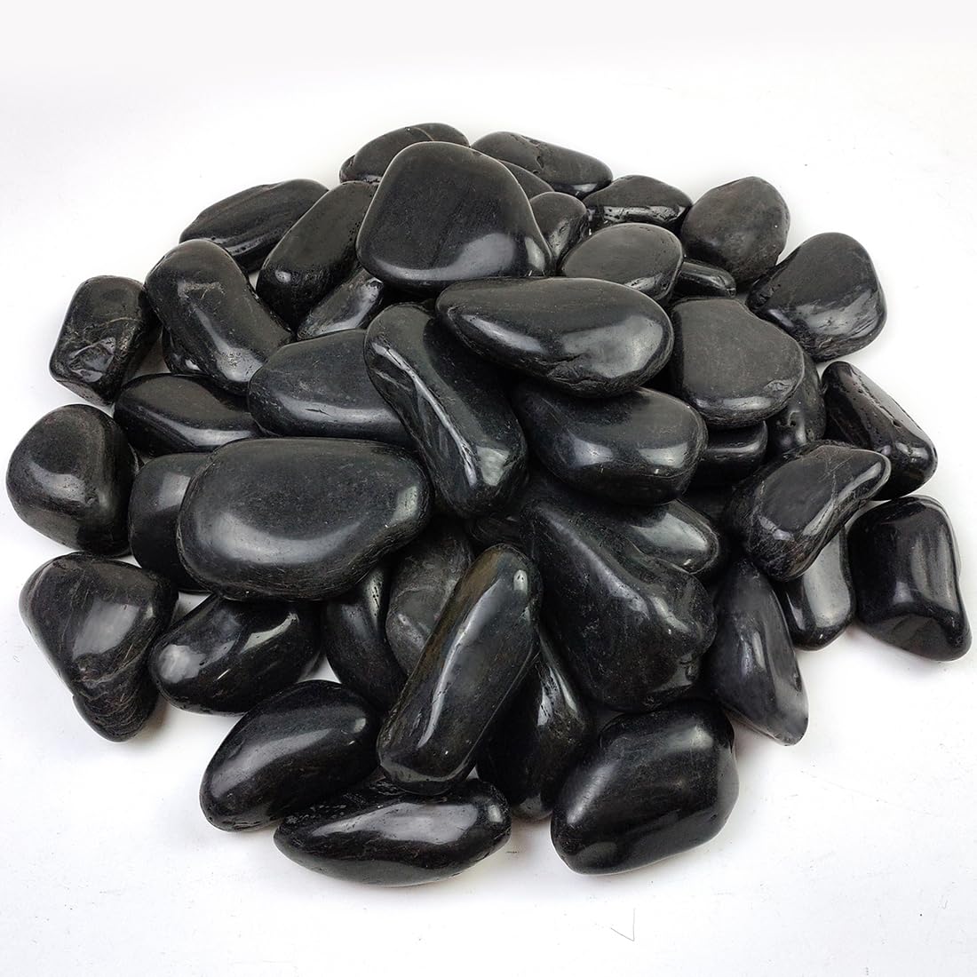 YISZM 40lbs Large River Rocks for Landscaping, 3-4″ Black Pebbles for Garden Design, Hand-Picked Smooth Stones for Fish Tank, Flower Pots, Indoor Water Fountains, Pathways, Backyard