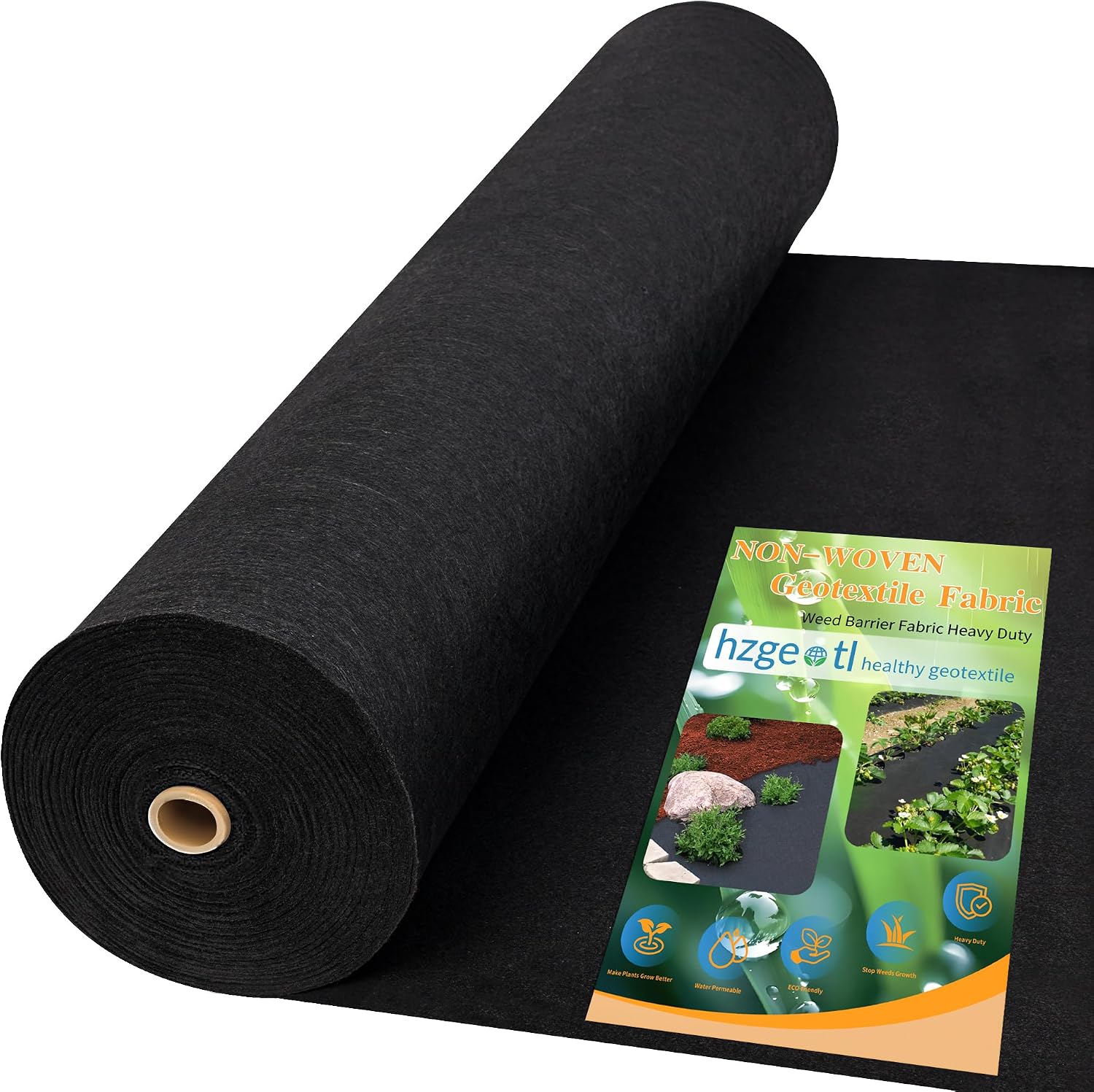 Professional 8oz Geotextile Weed Barrier Fabric – Heavy Duty Landscape Fabric for Gardening, Landscaping, Weed Fabric, Eco Friendly (3x100ft,Non Woven)